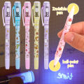 1/2Pcs Luminous Magic Invisible Pen With UV Light Magic Marker For Kids Secret Learning Pen Novelty Toy Random Color. 