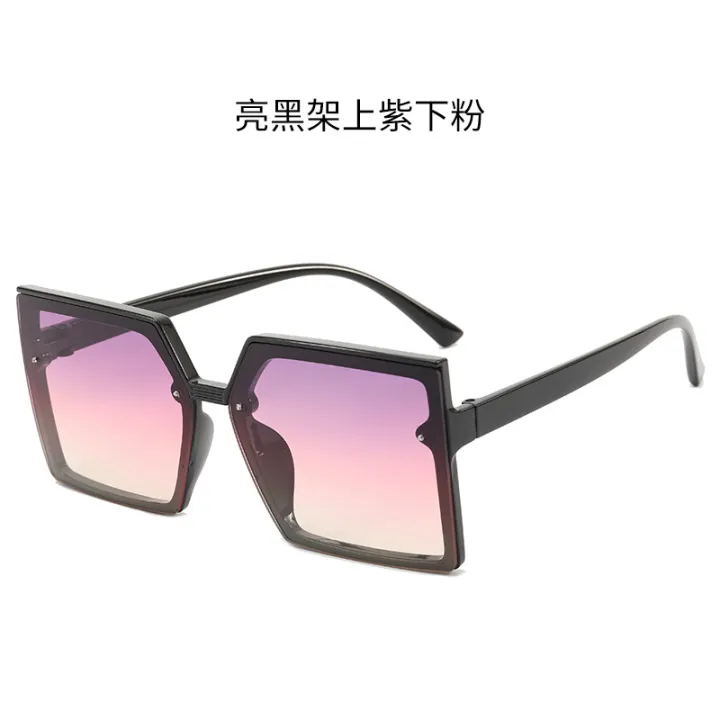 New%20Sunglasses%20Mi%20Nail%20Trendy%20Box%20Large%20Frame%20Glasses%20Fashion%20European%20and%20American%20Style%20Street%20Shot%20Simple%20Xiaohongshu%20Vintage%20Sunglasses%20-%20Image%202