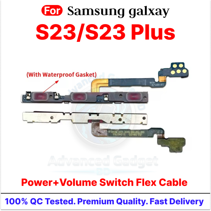 Samsung galxay S23/S23 Plus Power on / off Switch Button Side Volume Up Down Buttons Flex Cable Replacement Parts