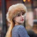 New Thick Warm Russian Hat Ladies Suede Bomber Hat Windproof Women Fur Hat Female Mongolia Cap Women Fox Fur Skullies Beanies. 