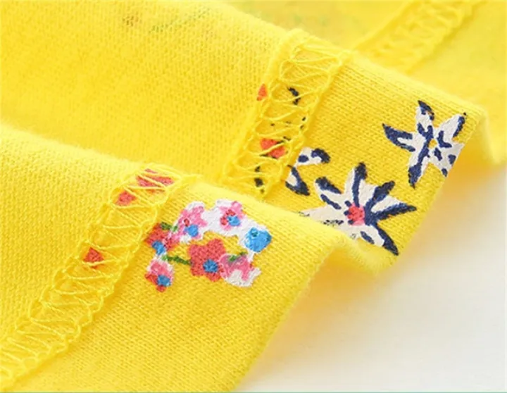 GC%20Girl%20Summer%20Casual%20Dress%20Children's%20Cotton%20Round%20Neck%20Short%20Sleeves%20Flower%20Printed%20Princess%20Dress%20-%20Image%207