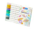 10pcs Metal Glitter Markers Dual Brush and Fine Tip Pen For DIY Album Scrapbooking Craft Supplies Ceramic Stone Birthday Gift. 
