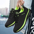 【selevn roind】 Men Sport Shoes Lightweight Running Sneakers Walking Casual Breathable Shoes Non-slip Comfortable black Big Size 35-47 Hombre. 