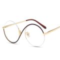 New Fashion Round Semi-Rimless S Shape Women EyeGlasses Big Frame Clear Lens Optical Eyewear Men Vintage Anti-Blue Light Glasses. 