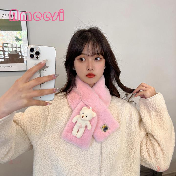Ameesi%20Collar%20Scarf%20Cartoon%20Bear%20Doll%20Autumn%20Winter%20Women%20Neck%20Warmer%20Collar%20Scarf%20-%20Image%205