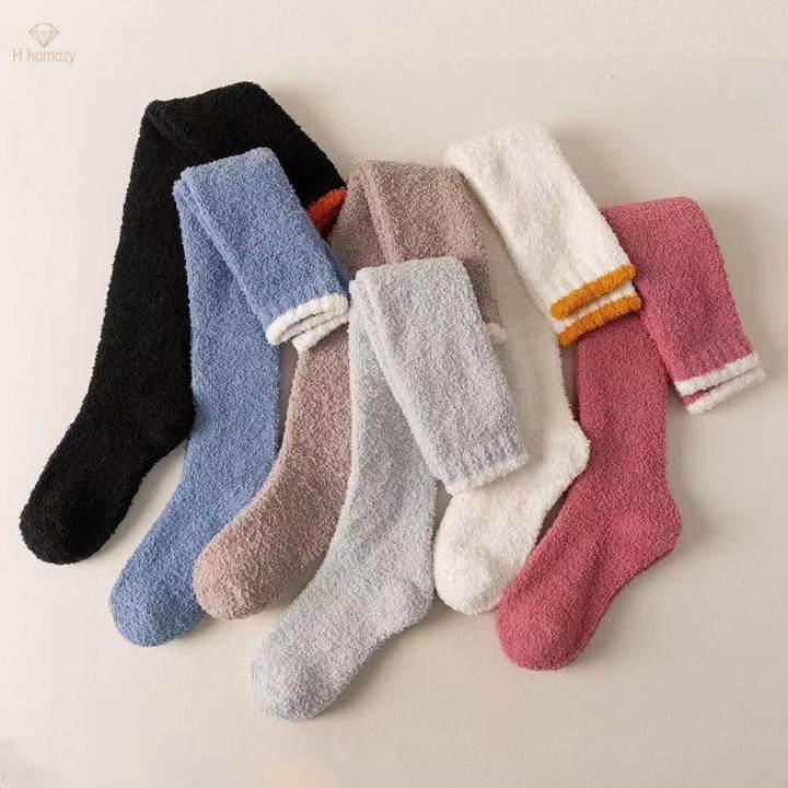 Women%20Knee%20High%20Socks%20over%20Knee%20Thigh%20High%20Socks%20for%20Home%20Living%20Room%20Black%20-%20Image%206