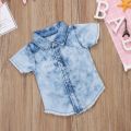 Toddler Baby Boys Kids Short Sleeve Denim Shirts Babies Kids Jean Tops T-shirts Clothes Cool Boy Clothing. 