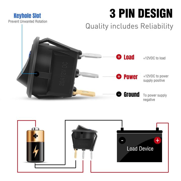 3Pc%2012V%2020A%20Rocker%20Toggle%20LED%20Switch%20Blue%20Light%20SPST%20On-Off%20Control%20for%20Boats%20Cars%20Racing%20Cars%20Off-Road%20Vehicles%20Heavy%20Trucks%20RVs%20ATVs%20and%20Anything%20That%20Uses%20a%2012%20Volt%20Power%20-%20Image%206