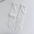 White lace pile socks for women in summer thin cotton Japanese net red socks fungus edge jk mesh stockings.