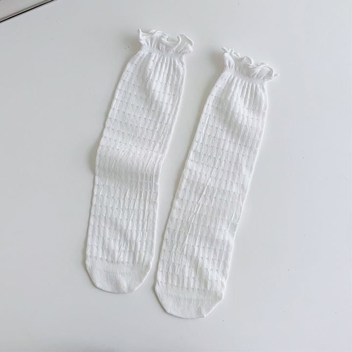 White%20lace%20pile%20socks%20for%20women%20in%20summer%20thin%20cotton%20Japanese%20net%20red%20socks%20fungus%20edge%20jk%20mesh%20stockings%20-%20Image%208
