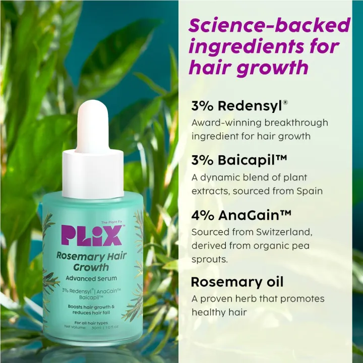 PLIX%20-%20THE%20PLANT%20FIX%20Rosemary%20Hair%20Growth%20Serum%20with%203%25%20Redensyl,%204%25%20AnaGain,%203%25%20Baicapil,%2030%20ml%20%7C%20Stimulates%20Hair%20Growth,%20Increase%20Hair%20Density%20&%20Thickens%20Hair%20%7C%20For%20Men%20&%20Women%20-%20Image%203