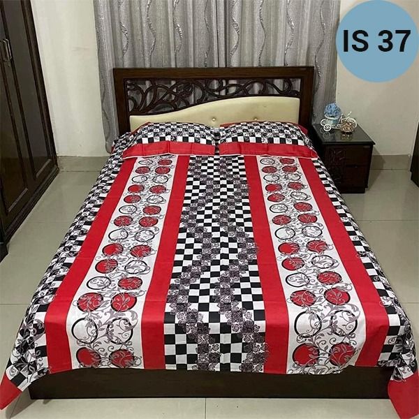 King Size Premium Bed Sheet 88" x 98" with 2 Pillow Covers new design is 37