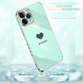 Luxury 6D Plating Case for Realme C11 2021 Phone Cases Lover Heart Side Print Soft Silicone Square Back Cover. 