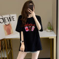 Summer Short Sleeve T Women's Extra Large Size T-shirt 2-300 Jin Loose Fat mm Casual Slimming Slim Fit Mid-Length Printed Top. 