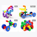 21-144 PCS Pipe Building Block Run Race Bricks 3D Children Diy Assemble and Insert Toys with Blocks Educational Toy for Children.