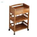 Corner Cabinet Modern Floor Cabinet Wooden Movable Tea Table Farmhouse Decor Shelves Organizer for Dining Room Living Room Bathroom Home. 
