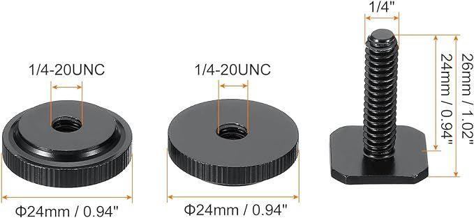1/4"-20%20Camera%20Hot%20Shoe%20Mount,%201%20Pack%20Flash%20Cold%20Shoe%20Mount%20Tripod%20Screw%20Adapter%20for%20DSLR%20Rig%20Black%20-%20Image%203