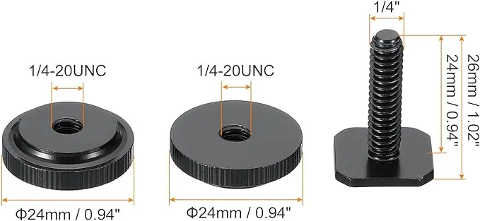 1/4"-20%20Camera%20Hot%20Shoe%20Mount,%201%20Pack%20Flash%20Cold%20Shoe%20Mount%20Tripod%20Screw%20Adapter%20for%20DSLR%20Rig%20Black%20-%20Image%203