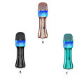 KTV Wireless Microphone Speaker Noise Reduction Bass Treble Player Rechargeable Mic Singing Device for Recording Cyan. 