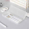 White Pencil Box  Transparent Stationery Case Frosted Office Supplies Pencil Bag for School Office Students Stationery Storage Desk Organization. 