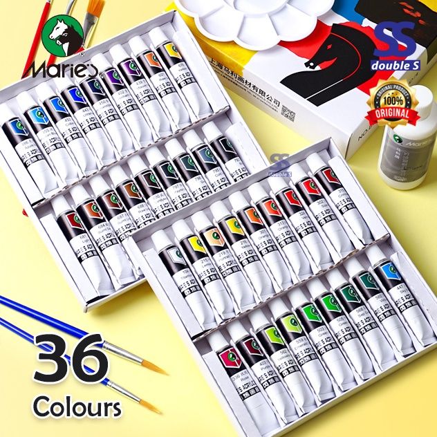 /Maries Artists acrylic Colour paint set 12ml Tubes 12/18/24/36 Color Shades - water color