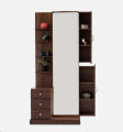 New & Elegant Design Full Mirror Dressing Table in Walnut Brown Matte Finish by Trendy Mart.