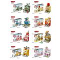 Mini City Street Scene Building Blocks Simulation Store Supermarket Shop Building Bricks For Birthday Gifts. 
