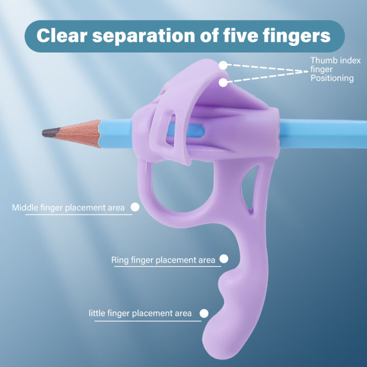 1/5pcs%20Silicone%20Pencil%20Grips%20Three%20Fingers%20Fixed%20Handwriting%20Posture%20Correction%20Grip%20Trainer%20Kids%20Pencil%20Holder%20Writing%20Grip%20-%20Image%205