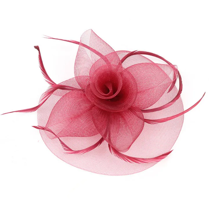 Women%20Fascinator%20Bow%20Hair%20Clip%20Headwear%20Lace%20Feather%20Mini%20Hat%20Wedding%20Party%20Accessory%20Race%20Fashion%20Handmade%20Lady%20-%20Image%205