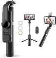 Q07 Selfie Stick Foldable Mini Tripod with Fill Light Bluetooth Remote Shutter Retractable Rod for Phone.