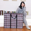 Factory direct lattice thickened snakeskin handbag large moving packing bag storage box set zipper moving bag. 