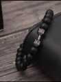 Classic Natural Black Dumbbell Bracelet for Men. 