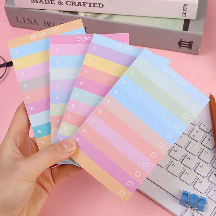 50Sheets To Do List Sticky Notes Multicolors Lined Sticky Notes Portable Sticky Notes Memo Pad Notepad kawaii stationery