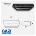 Gazi Smiss HY-722CT | 30.” Kitchen Hood | 2000 m³/hr Suction | 2500 RPM |Copper Motor | Auto Clean | Hand Motion Sensor & Touch Switch. 