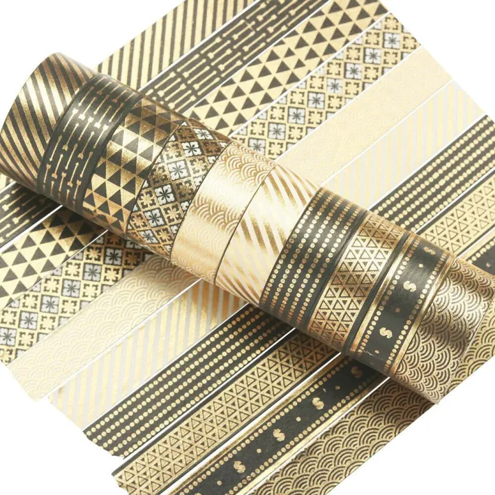 10%20Rolls%20Foil%20Washi%20Tape%20Set%20Paper%20Scrapbooking%20Adhesive%20-%20Image%202