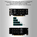 NXFDSIOZ 2X PCIE X16 to M.2 M-Key NVMEx4 SSD 2U Server Riser Card Double-Sided 4-Disk NVME RAID PCI-EX16 Split Card. 