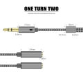 AUX Cable Jack 3.5MM Audio Cable Male to Double Female Stereo Audio Cable Nylon Braided Headphone Splitter Y Type Audio Cable Cherry Super Store. 