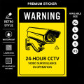 CCTV 24-hour CCTV Monitoring Sticker/24-Hour CCTV Sticker/CCTV Label Sticker. 