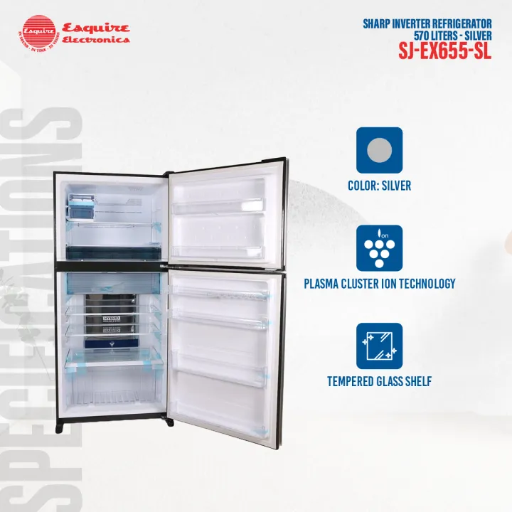 Sharp%20Inverter%20Refrigerator%20SJ-EX655-SL%20%7C%20570%20Liters%20-%20Silver%20-%20Image%203