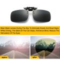 Car Rimless Polarized Sunglasses Clip on Glasses for Driver Driving Night Vision Sun Glasses Men Flip on Myopia Glasses.