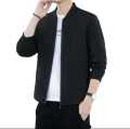 Winter Black Zipper Jacket Cotton For Men.