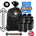 EXTRA Large Garbage Bag (45" X 27") 10 Piece / Trash Bag / Waste Bag / Moylar Bag / Poly Bag Black for Hospital Camping Storage Office Use.