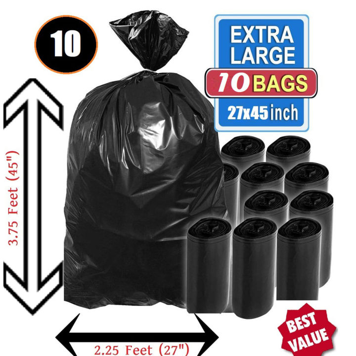 EXTRA%20Large%20Garbage%20Bag%20(45"%20X%2027")%2010%20Piece%20/%20Trash%20Bag%20/%20Waste%20Bag%20/%20Moylar%20Bag%20/%20Poly%20Bag%20Black%20for%20Hospital%20Camping%20Storage%20Office%20Use%20-%20Image%203