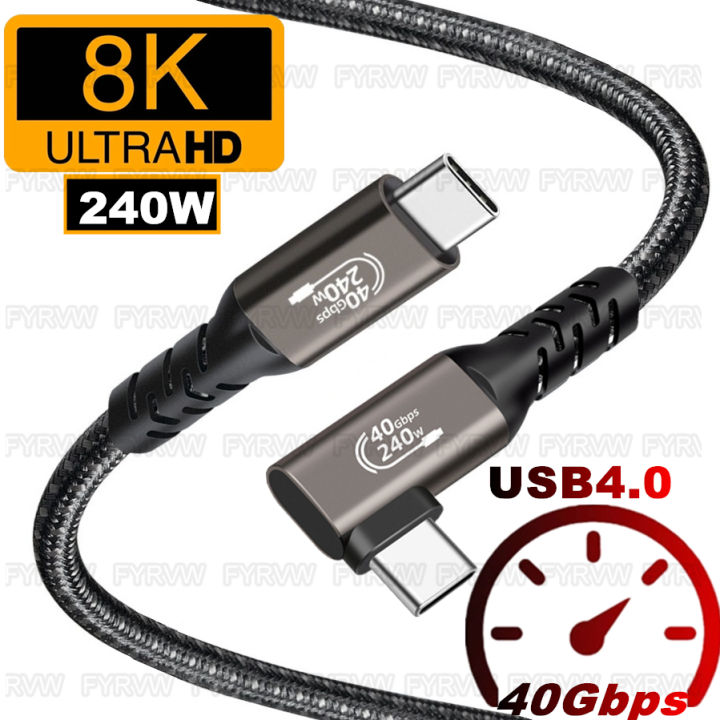 Usbc Egpu Cable 【Upgrade Your Style】 USB4 Thunderbolt4 Cable Elbow 40Gbps Data USB C 8K ...