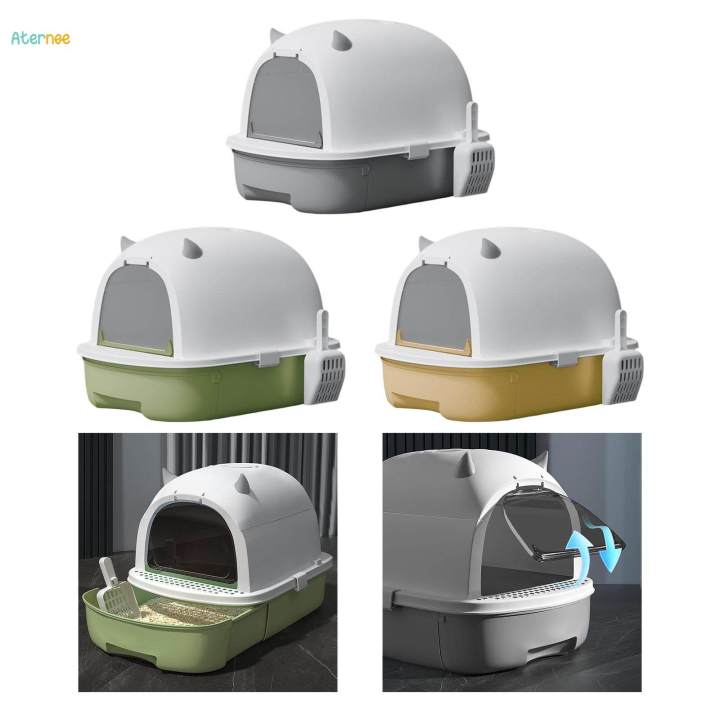 Cat%20Detachable%20Fully%20Enclosed%20Cat%20Toilet%20Pet%20Supplies%20with%20Door%20Anti%20Splashing%20Grey%20-%20Image%204