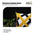 Exclusive Cushion Cover, Yellow & Black (16"x16") Set of 5, Only Cover. 