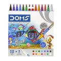 Doms Brush Pens- 14 Shades, Multicolor.