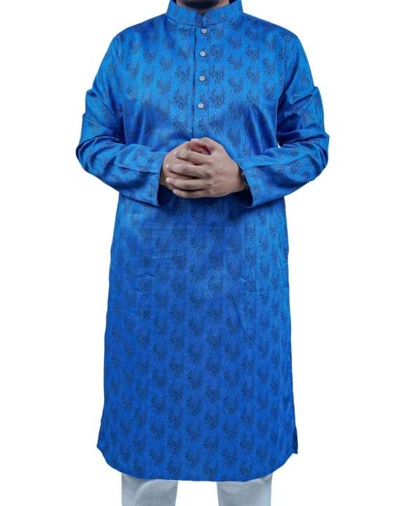 Versatile%20-Choice%20and%20Remark%20-Stylish,%20Fashionable%20&%20Casual%20Men'%20s%20Cotton%20Punjabi%20Blue%20Color%20For%20Men%20Panjabi-%20Avant-garde%20-%20Image%202