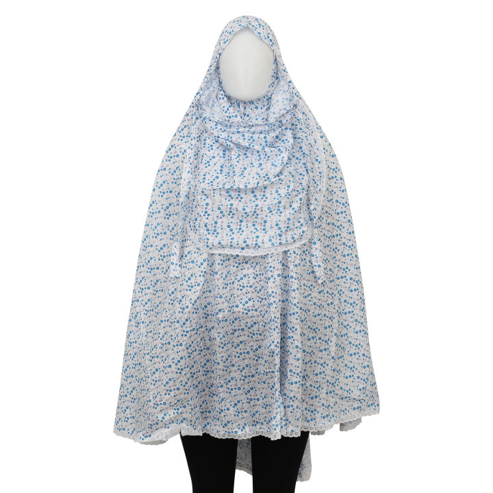 100% cotton modana fabric namaj hijab with niqab for muslim womens white color