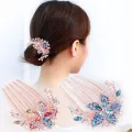 Bridesmaids Flower Comb Harmless to Scalp Flower Leaf Bridal Crystal Hair Ornaments. 